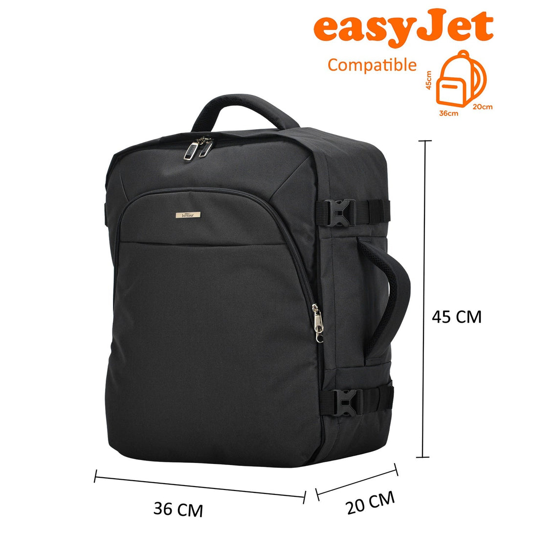 BONTOUR AIR Rucsac de călătorie, dimensiune EasyJet 45x36x20cm, Negru