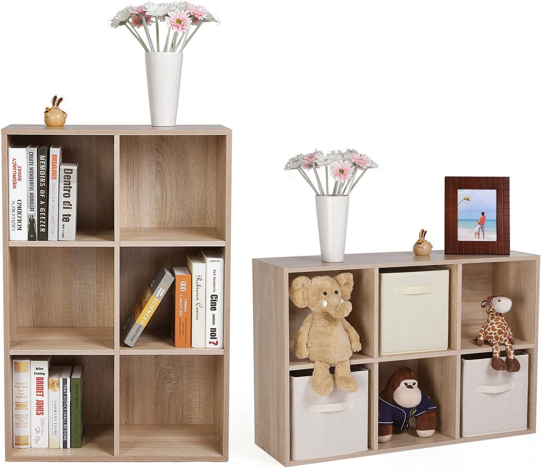 Bibliotecă cu 6 compartimente 65,5 x 30,5 x 97,5 cm culoare stejar