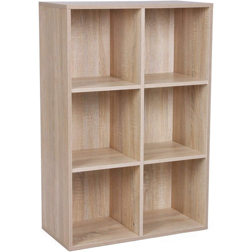 Bibliotecă cu 6 compartimente 65,5 x 30,5 x 97,5 cm culoare stejar