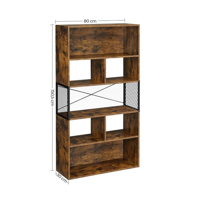 Bibliotecă industrială cu cadru metalic 80 x 150,5 x 30 cm