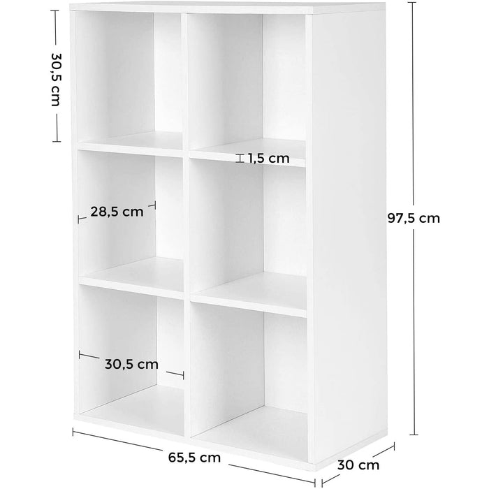 Bibliotecă pe 3 nivele 65,5 x 30 x 97,5 cm, alb