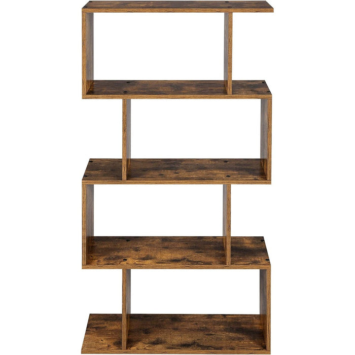 Bibliotecă pe 4 nivele 70 x 24 x 127cm maro rustic