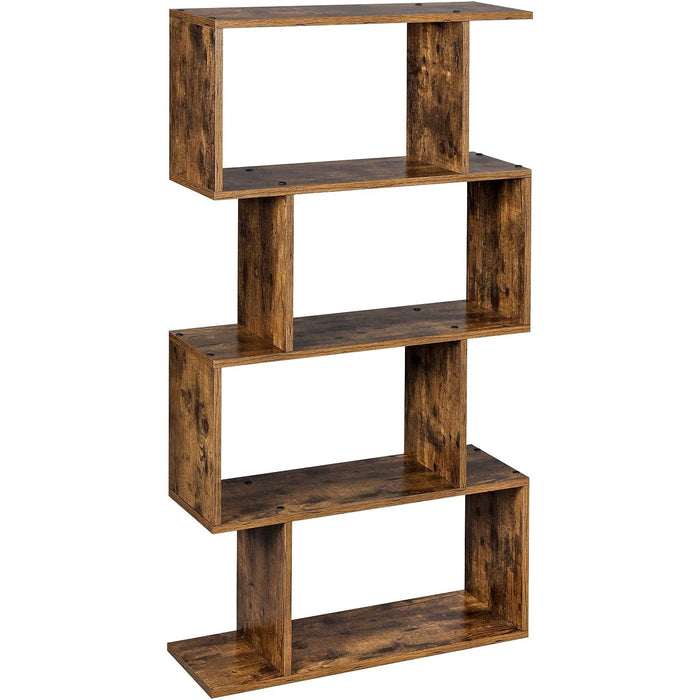 Bibliotecă pe 4 nivele 70 x 24 x 127cm maro rustic