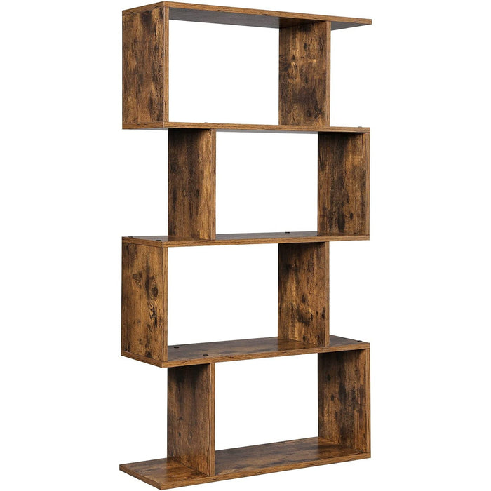 Bibliotecă pe 4 nivele 70 x 24 x 127cm maro rustic