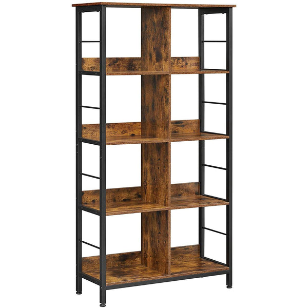 Bibliotecă pe 4 nivele 80 x 149 x 33 cm, rustic maro-negru