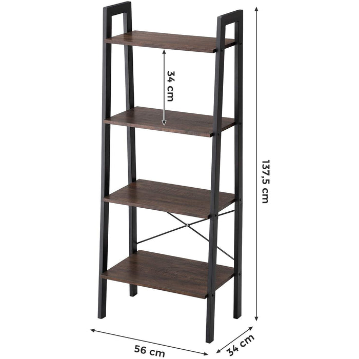 Bibliotecă, raft scară pe 4 nivele 56 x 136,8 x 34 cm