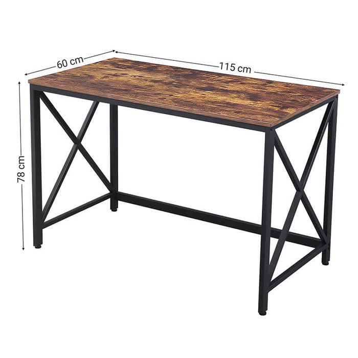 Birou computer VASAGLE 115 x 60 x 76 cm, Rustic maro-negru