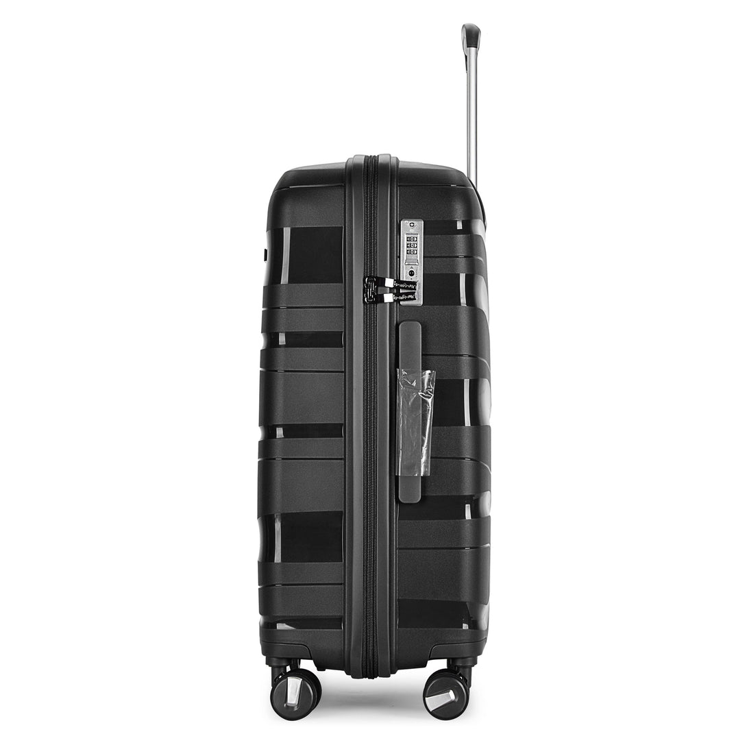 Bontour "Flow" valiză set de 3, 4 roți rotative, Negru