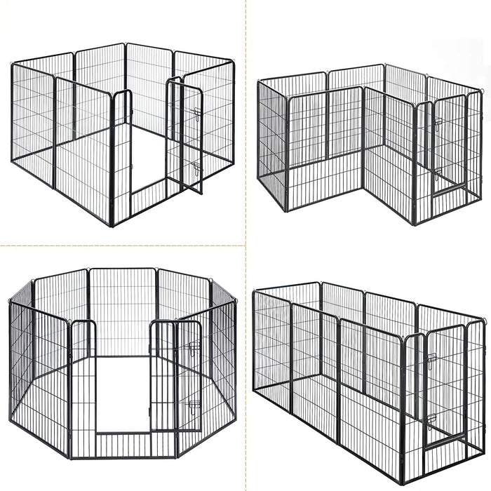 Cușcă pentru câini, tarc pentru animale de companie cu 8 panouri, 77 x 100 cm | PHAEANDREA