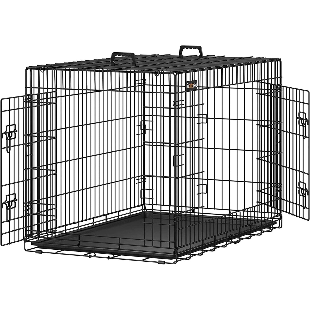 Cușcă pentru câini, transport pentru animale de companie pliabil, negru 107cm