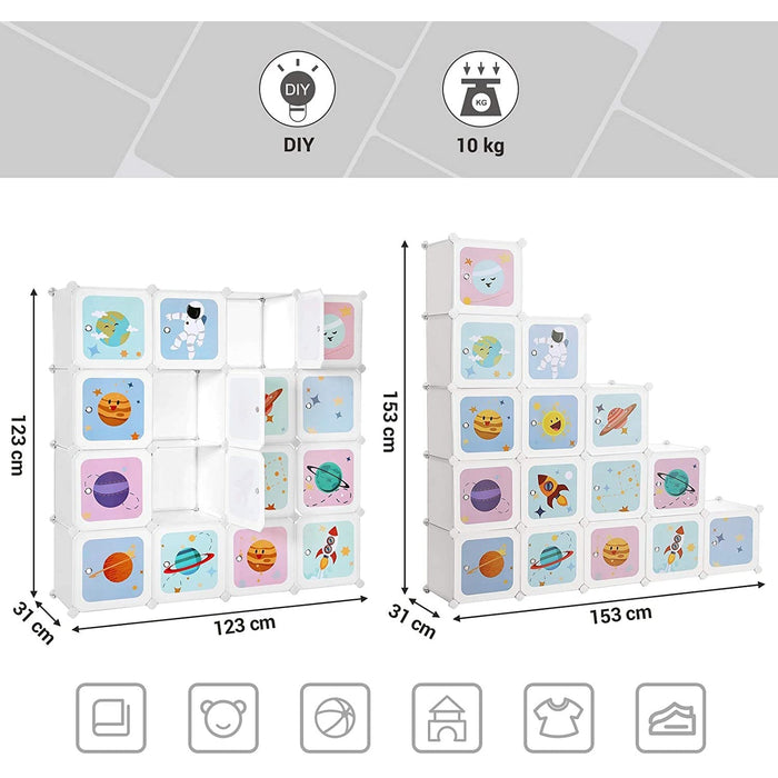 Depozitare jocuri cu 15 cuburi, dulap organizator de jocuri, 153 x 31 x 153 cm