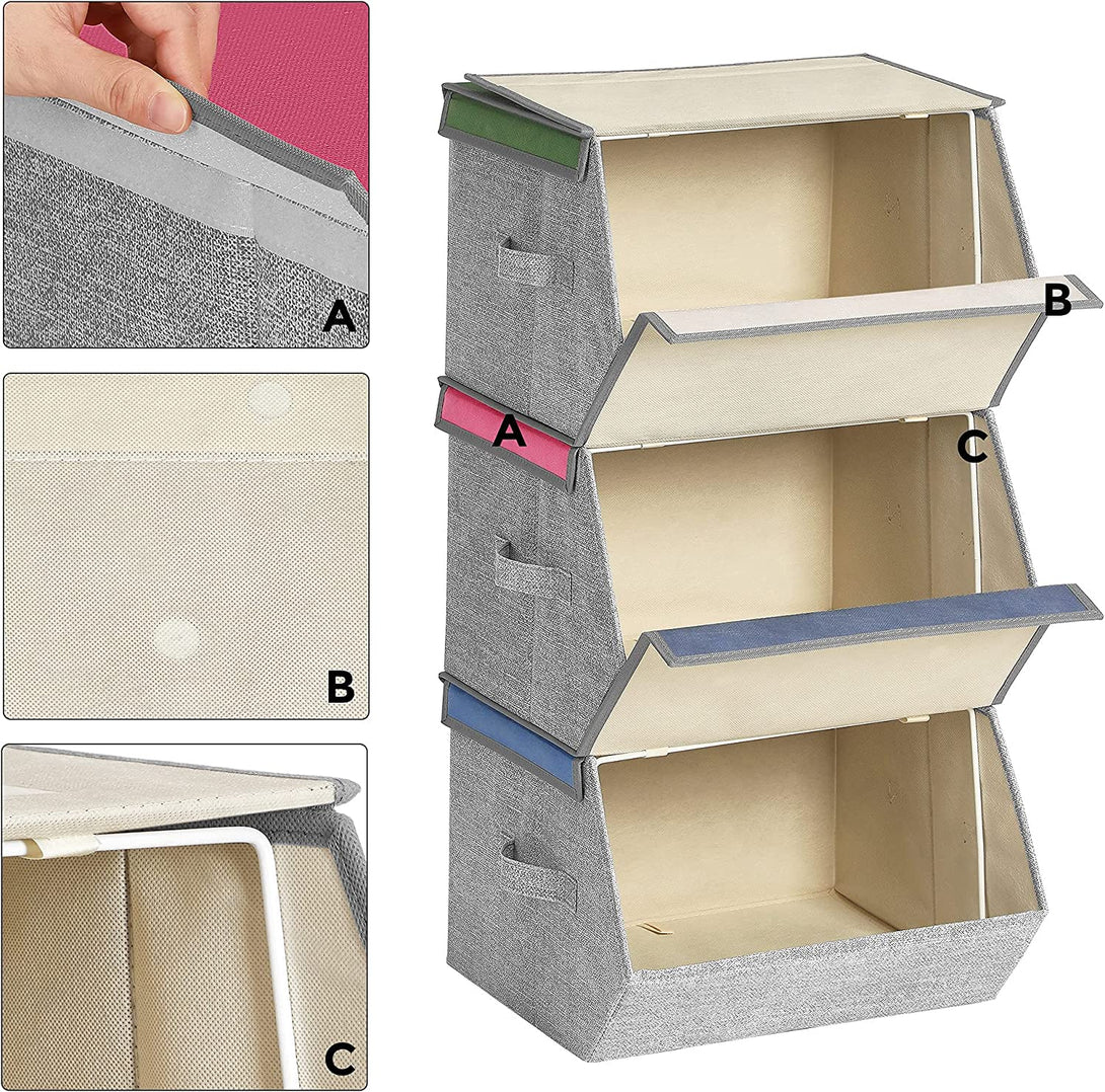 Depozitare jucării, organizatoare de depozitare 3 piese pentru copii, 38 x 25 x 26,5 cm