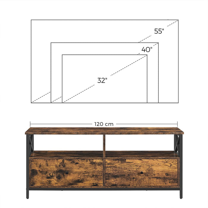 Dulap TV cu 2 sertare 120 x 50 x 40 cm maro rustic