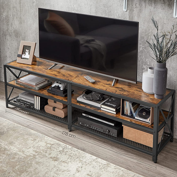 Dulap TV cu rafturi, 178 x 52 x 39 cm, maro rustic