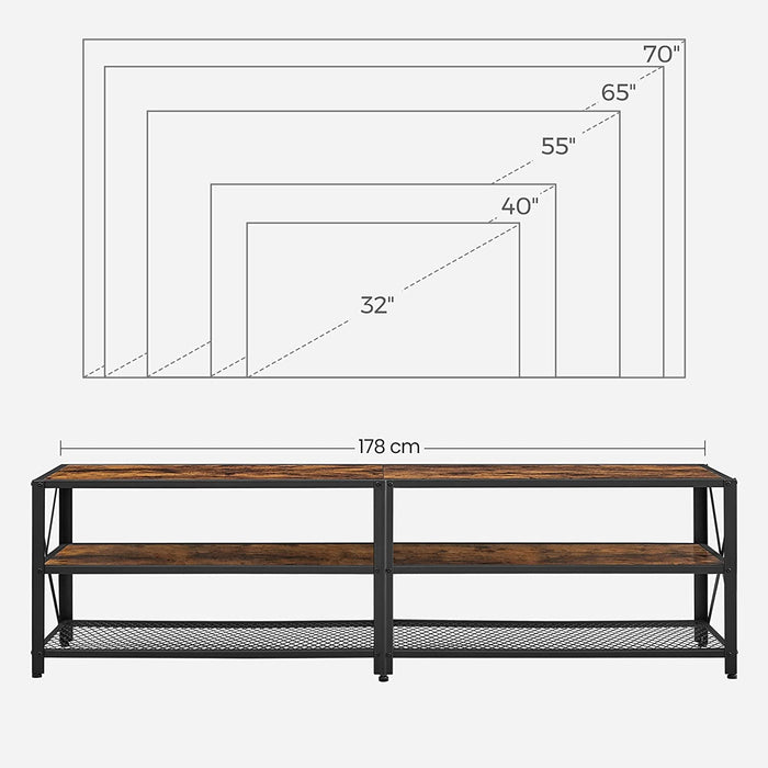 Dulap TV cu rafturi, 178 x 52 x 39 cm, maro rustic