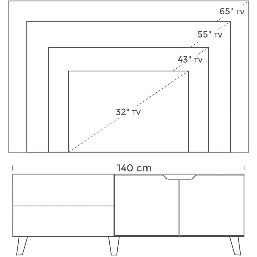 Dulap TV, suport TV cu 2 usi, 140x40x50 cm