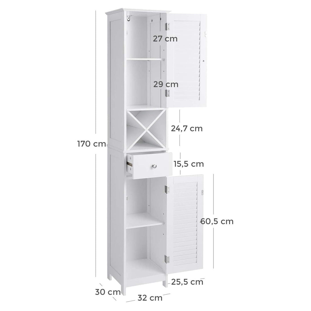 Dulap baie, Dulap depozitare cu sertar, poliță detașabilă în formă de X 170cm