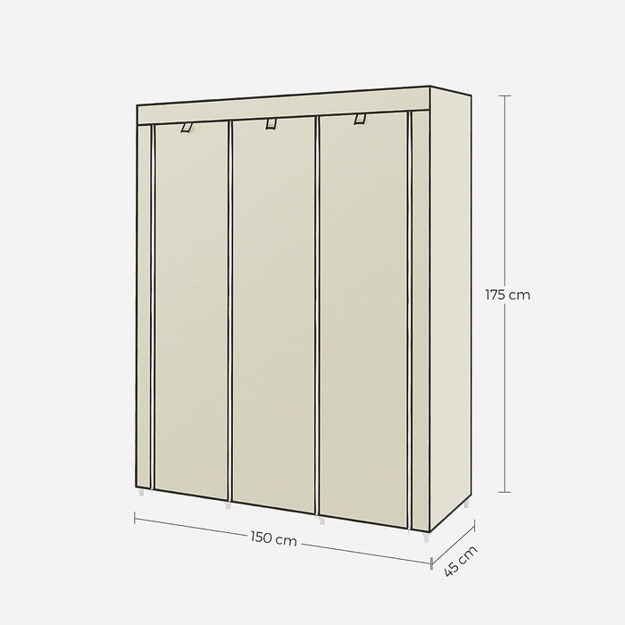 Dulap mobil din stofa, dulap mobil, 175x150x45 cm, bej