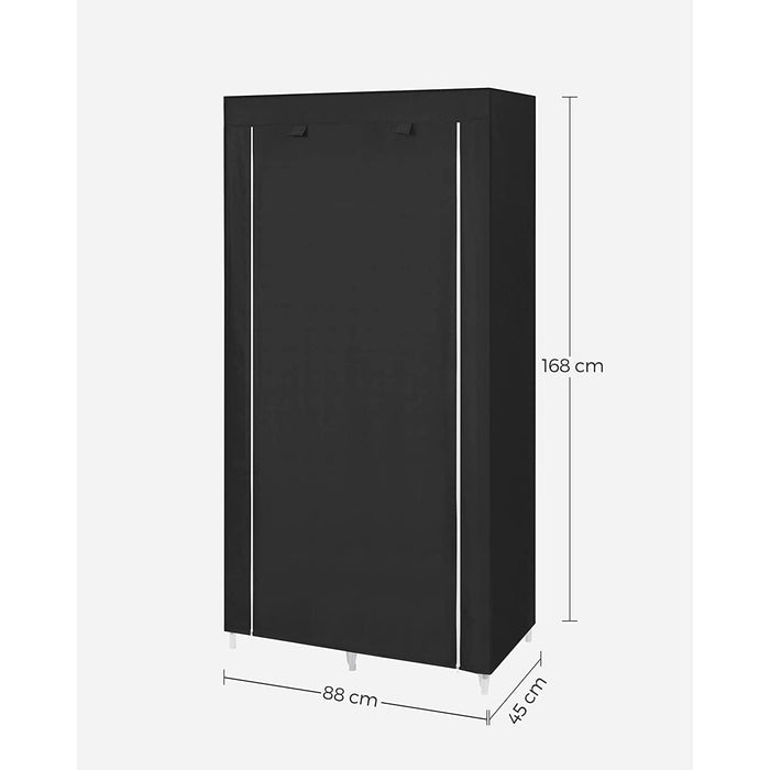 Dulap pliabil din stofa, dulap mobil, 88x45x168 cm, negru