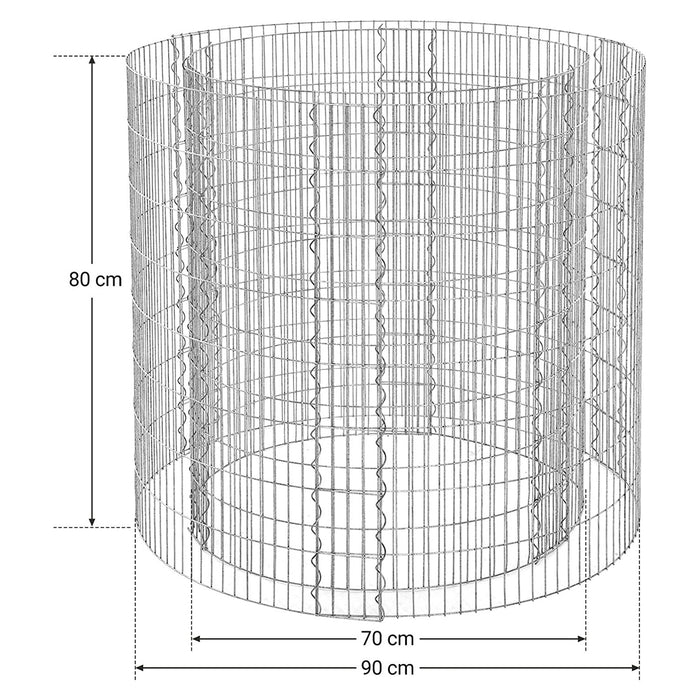 Gabion, cos rotund din piatra metalica 90 x 80 cm