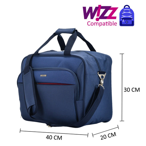 Geanta de cabina Wizzair 40x30x20 cm bagaj de mana, Geanta de voiaj Bontour AIR, Albastru