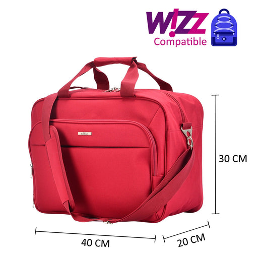 Geantă de mână Wizzair 40x30x20 cm, geantă de călătorie BONTOUR, roșu