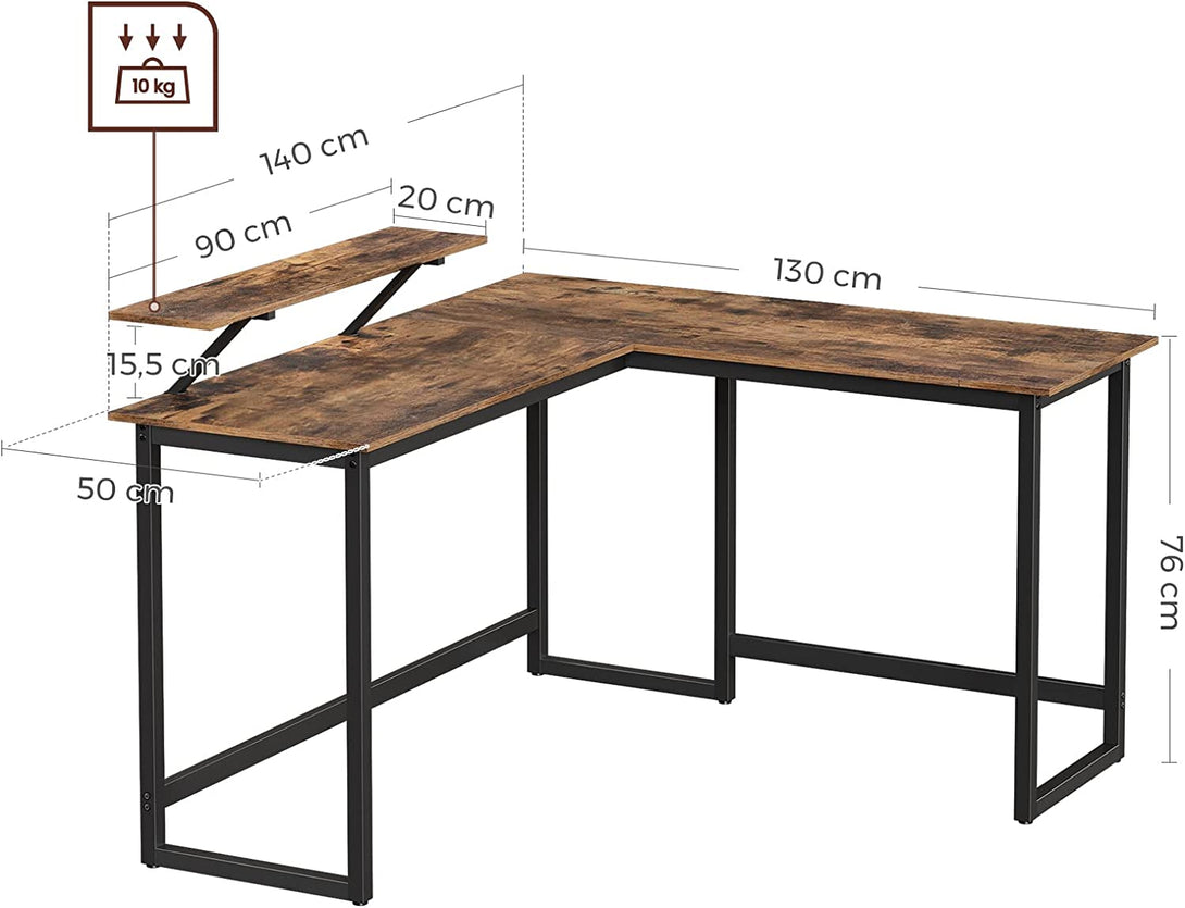 Masa calculator in forma de L, masuta coltar 140 x 130 x 89 cm