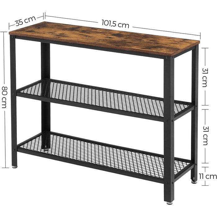 Masa consola in stil modern cu 2 rafturi 101,5 x 35 x 80 cm