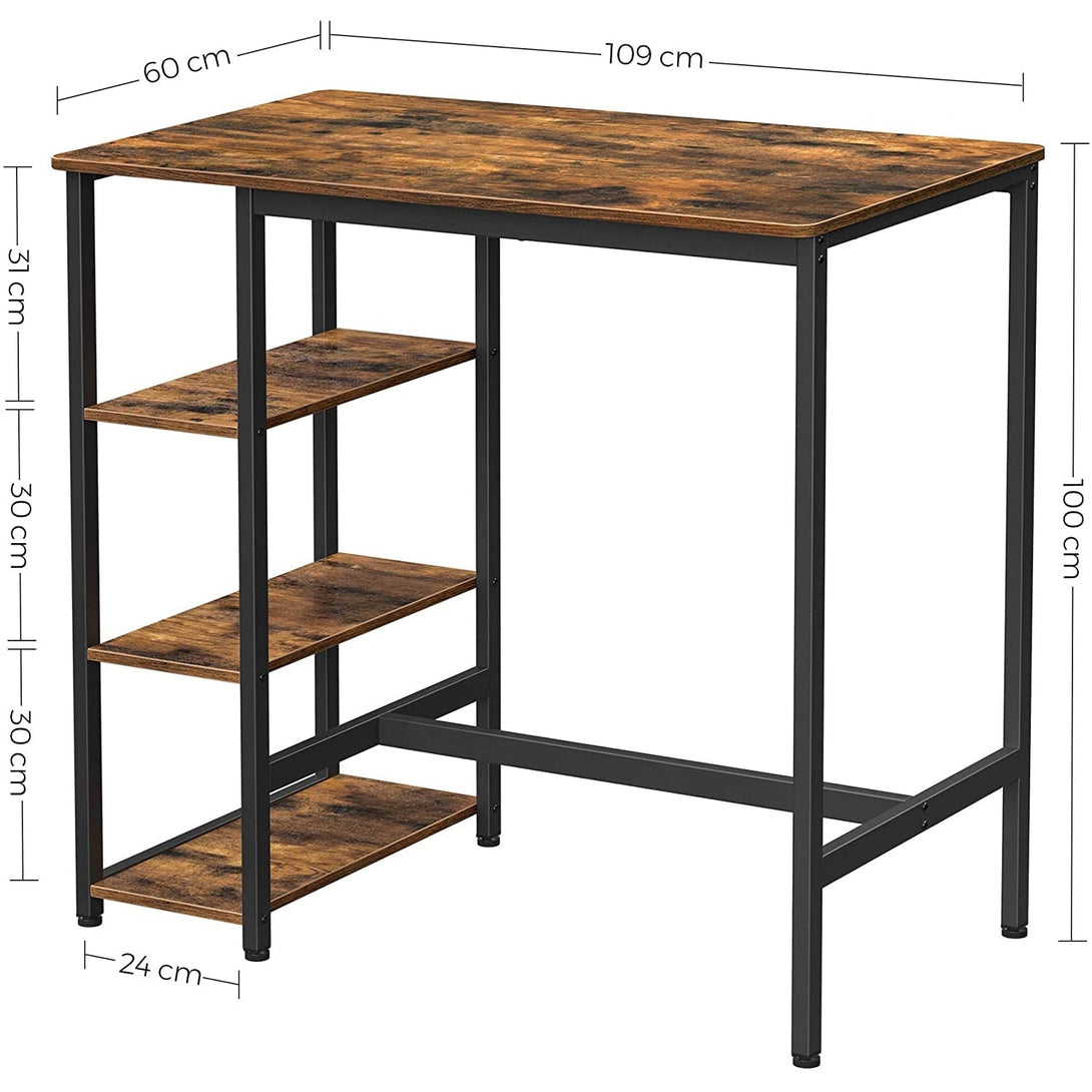 Masa de bar dreptunghiulara, masa inalta cu 3 rafturi 109 x 60 x 100 cm