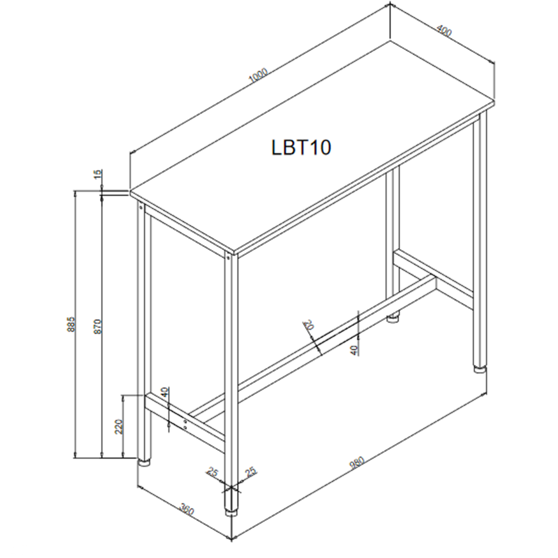 Masa de bar, masa inalta stabila 100 x 40 x 90 cm