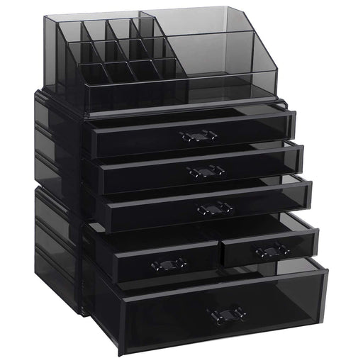 Organizator cosmetice acrilic 6 Sertare oraganizator machiaje - Negru