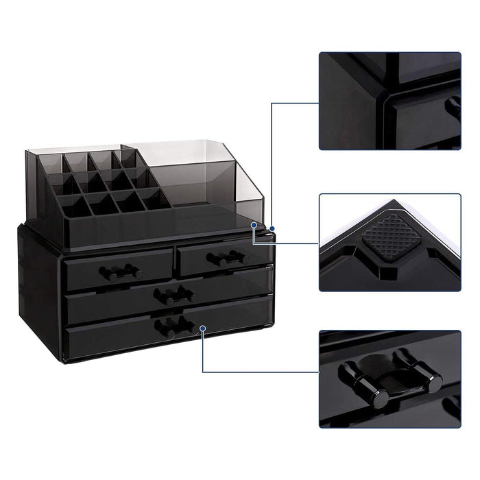 Organizator cosmetice acrilic cu 4 sertare