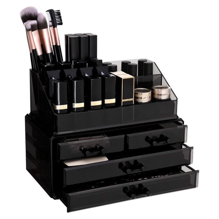 Organizator cosmetice acrilic cu 4 sertare