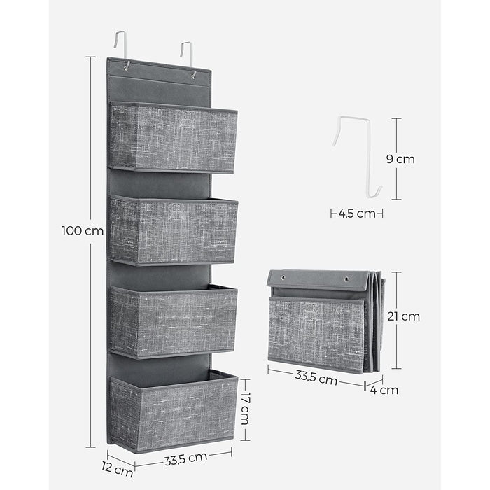 Organizator de depozitare suspendat cu 4 buzunare 33,5 x 100 x 12 cm