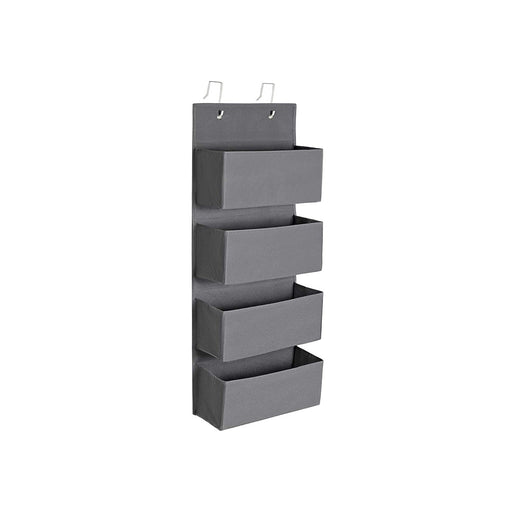 Organizator de depozitare suspendat cu 4 buzunare 33,5 x 100 x 12 cm, gri | melodii