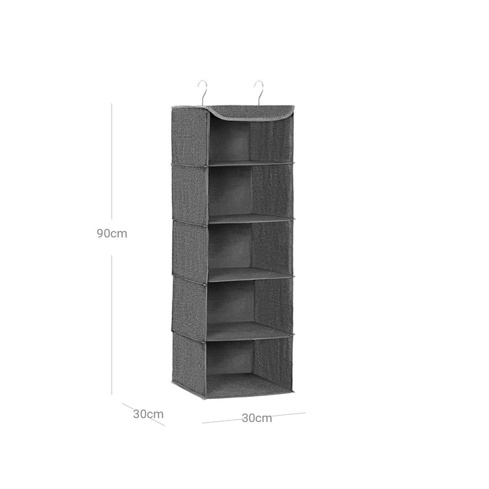 Organizator haine dulap 30 x 90 x 30 cm, gri