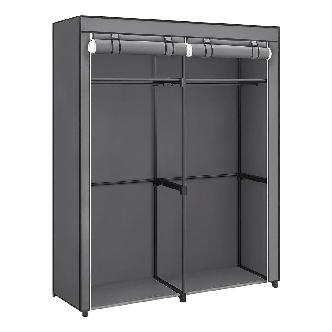 Organizator haine, dulap mobil din stofa cu umerase 140 x 43 x 174 cm, gri