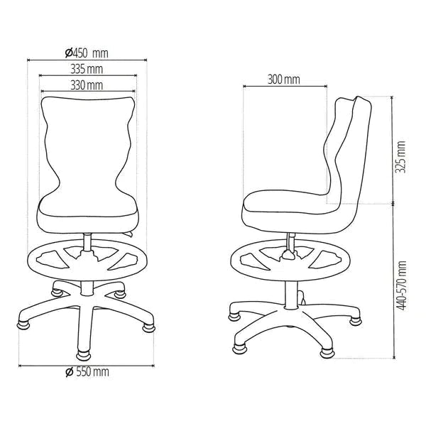 PETIT Scaun pivotant pentru copii cu suport pentru picioare cu model de dinozauri| Entelo