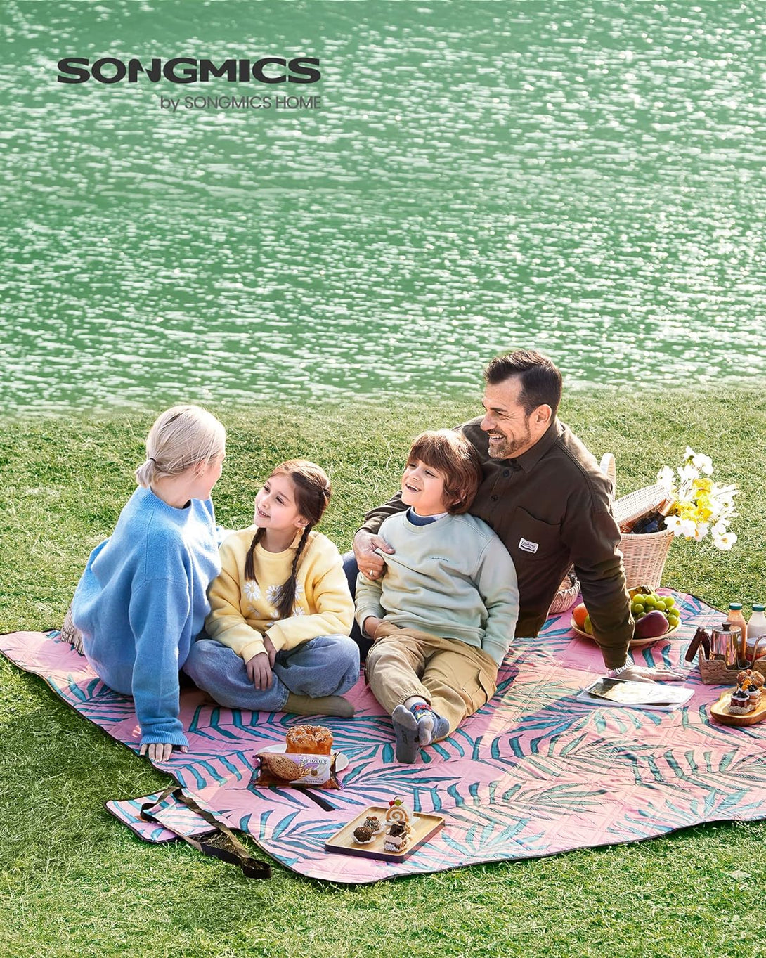 Patura de picnic , 200 x 200 cm, model floral