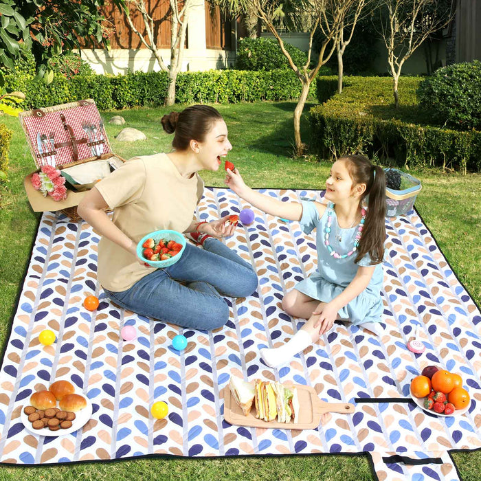 Pătură de picnic, 200 x 200 cm, model frunze