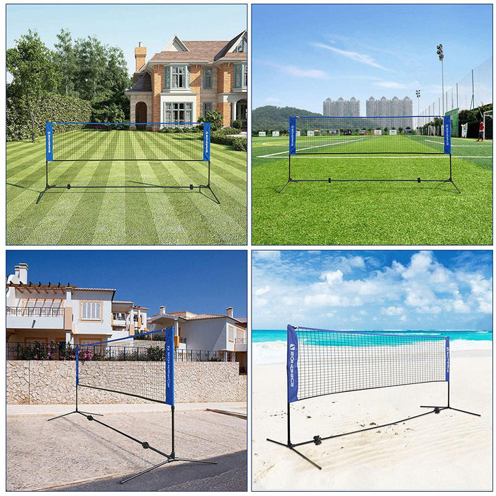 Plasa de badminton 300 x 155 x 103 cm, albastra