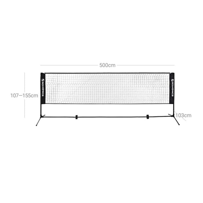 Plasa de badminton de 5 m, plasa de tenis, inaltime reglabila