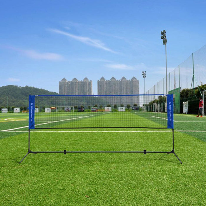 Plasa de tenis/badminton portabila Cu suport reglabil inaltime 5x1,55 m, albastru