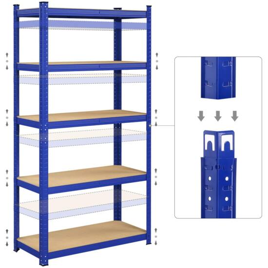 Raft Fem, raft de depozitare pentru sarcini grele, 180 x 90 x 40 cm, poate fi încărcat până la 875 kg