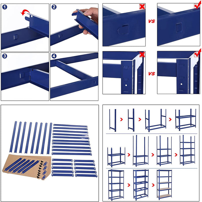 Raft de depozitare pentru sarcini grele, raft din oțel, albastru