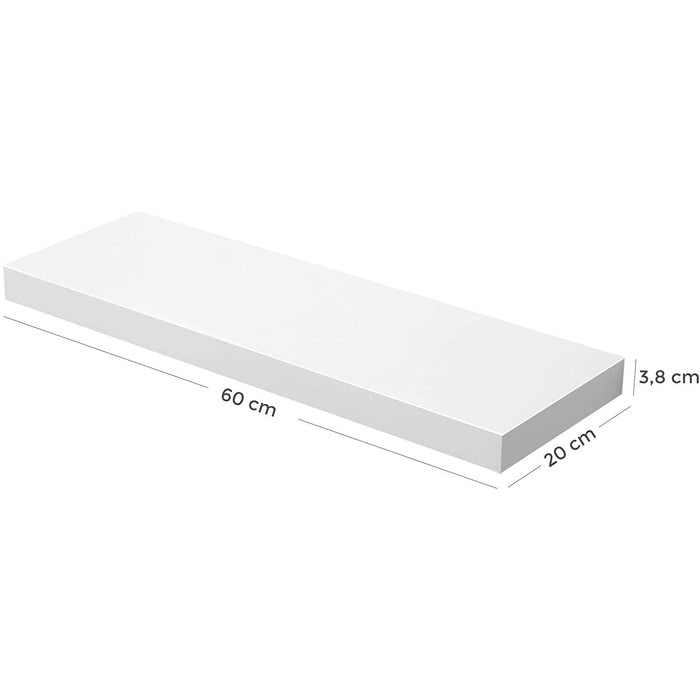 Raft de perete 60 x 20 x 3,8 cm, alb