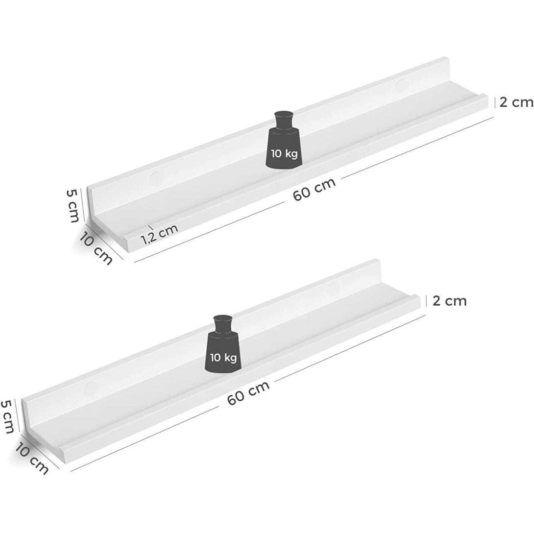 Raft de perete, raft plutitor set de 2, raft plutitor lucios alb