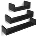 Rafturi decorative de perete set de 3, rafturi plutitoare, negru