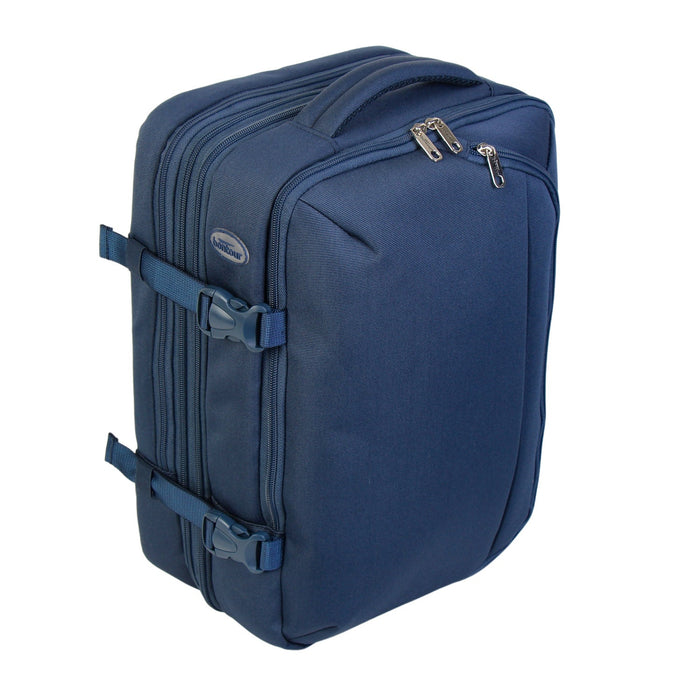 Rucsac de călătorie extensibil BONTOUR FlexiGo, dimensiune WizzAir 40x30x20cm bagaj de mână, albastru