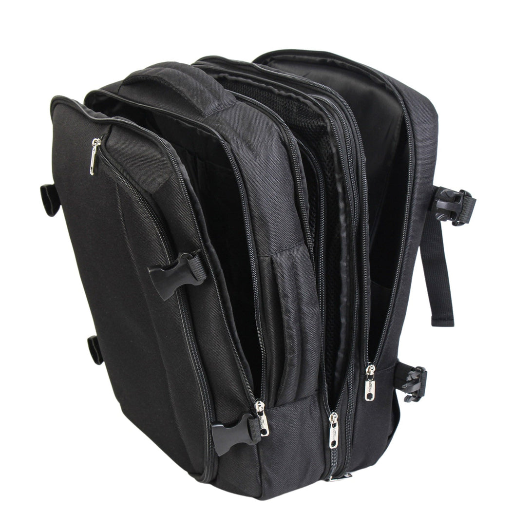 Rucsac de călătorie extensibil BONTOUR FlexiGo, dimensiune WizzAir 40x30x20cm bagaj de mână, culoare neagră